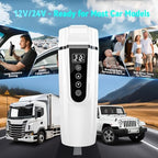Car Electric Kettle for Travel : FVPE 12V/24V Small Electric Water Kettle, Multi-Temp Control 400 mL Portable Car Water Boiler for Brewing Coffee Tea,LCD Display 304 Stainless Steel Truck Heating Cup - Image 5