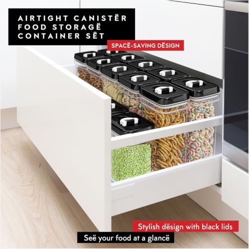 DWËLLZA KITCHEN Airtight Food Storage Containers with Lids – 4 Piece Set Air Tight Kitchen Storage Containers for Pantry Organization and Storage - Clear Plastic BPA-Free - Keeps Food Fresh & Dry - Image 2