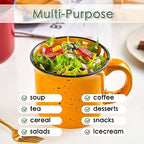 bestone Coffee Mugs Set of 4，16 oz Large Coffee Mugs, Ceramic Mugs with Handles,Salad,Noodles etc Coffee Mugs, Cups for Coffee Cereal Latte ，Microwave & Dishwasher safe，Yellow - Image 3
