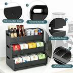 3 Layer Stackable Bamboo Tea Bags Organizer Storage Rack - Image 3