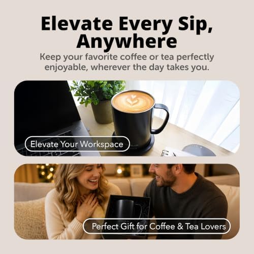 Brewbliss Temperature Control Smart Mug, 14 Oz, App-Controlled & Self-Heating Coffee Mug with 90 Min Battery Life, 1°F Precise Temperature Control Mug Warmer, Gift for Christmas & Birthdays - Black - Image 7