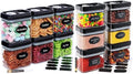 Chef's Path Airtight Food Storage Containers (12 Pack) for Kitchen & Pantry Organization - BPA Free Clear Plastic Containers with Lock Lids for Dry Snacks - Snack Containers with Labels & Marker by ChefsPath