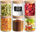 ComSaf Glass Storage Containers with Lids 0.8 Qt, 6 Pack Small Glass Jars by ComSaf