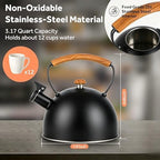 101oz/3.2 Quart Tea Kettle Stovetop, Black or Teal - Image 5
