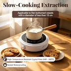 752-932℉ Electric Mini Stove, Portable Hot Plate, Electric Heater with Adjustable Power for Teapot/Kettles/Ceramic/Glass Kettle, Electric Stove for Boiling Water, 2 Setting 400-700w (White) - Image 4