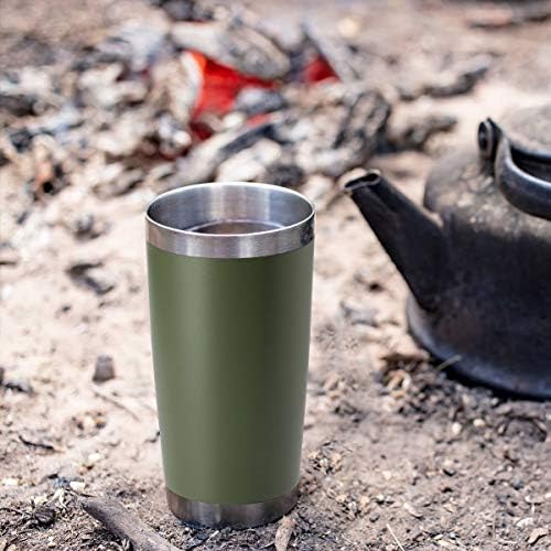 HASLE OUTFITTERS 20oz Stainless Steel Tumblers Bulk, Insulated Travel Cup with Lid, Double Wall Vacuum Coffee Mug for Cold & Hot Drinks 4 Pack, Army Green - Image 5