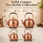 Vintage Copper Tea Kettle, Whistling Stovetop Water Pot with Rope Handle - Image 2