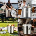 1.6Gal Small 304 Stainless Steel Containers with Lid, 202oz Airtight Flour Container Kitchen, 5-10lbs Metal Airtight Canisters Milk Jug Coffee Bean Canisters w/Locking Clamp 6L (Handheld) - Image 3