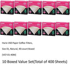10 X Hario V60 Size 01 40-Count Boxed Coffee Natural Paper Filters, 10 Boxed Value Set (Total of 400 Sheets) - Image 2