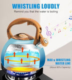 3.2Qt Stainless Steel Whistling Tea Kettle Stovetop, Sky Blue - Image 3