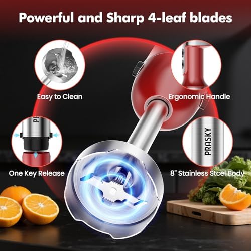 Immersion Blender Handheld 1200W, 20-Speed 5-in-1 Handheld Mixer - Image 4
