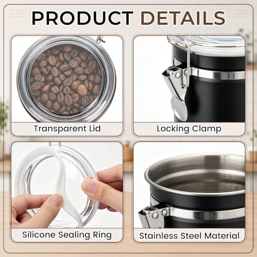 6 Pcs 32 Oz/ 950ml Stainless Steel Canisters for Kitchen - Image 3