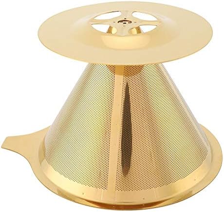 Stainless Steel Titanium Gold Pour Over Coffee Dripper with Stand and Handle - Reusable Paperless Coffee Filter - Image 7