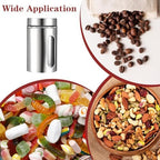 3 Pack Large Kitchen Canisters Set Airtight Coffee Sugar Tea Candy Storage Jars with Window Glass Stainless Steel Containers with Lids for Flour Cookies Spices Grains Kitchen Decorations(32oz) - Image 7