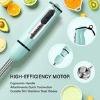 5-in-1 Hand Blender, 500W, 8 Speeds, Includes Chopper Frother Whisk - Image 2