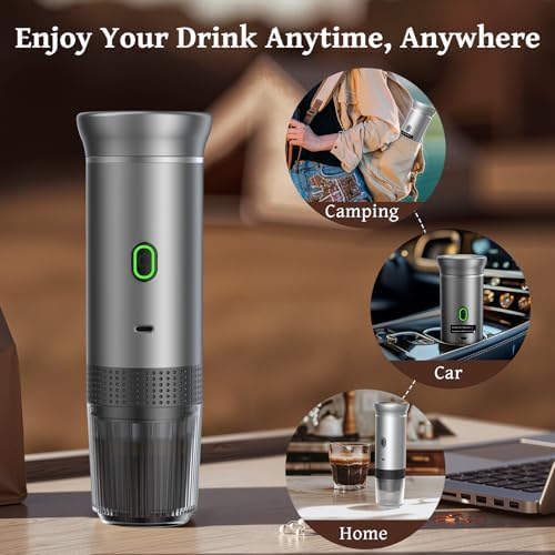 Portable Coffee Maker Espresso Machine, Travel Coffee Maker Self-Heating with USB-C Small Tea Cup, Compatible with Ground Coffee & NS Capsule for RV,Car, Hiking, Camping Office - Image 7