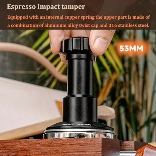 53mm Espresso Tamper,Impac Coffee Tool Espresso,Compatible with Breville Portafilter 54mm,30lb,316 Stainless Steel. (53MM Black) - Image 5