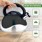 American Dream 3Liter (3.2 Quart / 102oz) Whistling Tea Kettle, Fast Boiling, Stainless Steel, Food Grade, Ergonomic Handle, Loud Whistle Water Kettle for Gas, Induction & Electric Stoves - Image 5
