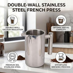 VINGVO French Press Coffee Maker for Home Office Travel, 600ml - Image 2
