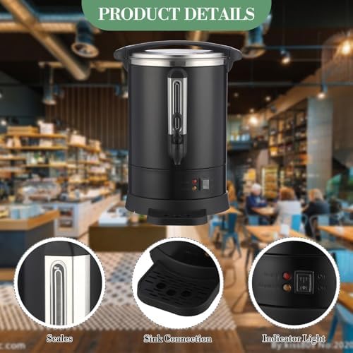 100-Cup (14L) Commercial Coffee Urn – Stainless Steel Electric Hot Beverage Dispenser with Fast Brew & Double-Wall Insulation, Easy to Clean for Large Events, Catering, Churches, and Gatherings - Image 5