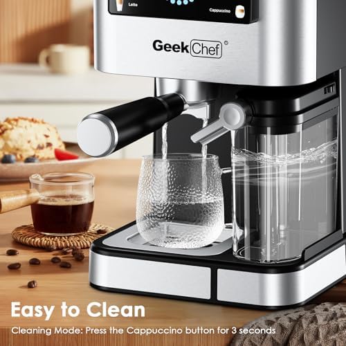 Geek Chef Espresso Machine 20 Bar, Cappuccino Coffee Maker with Frother - Image 6