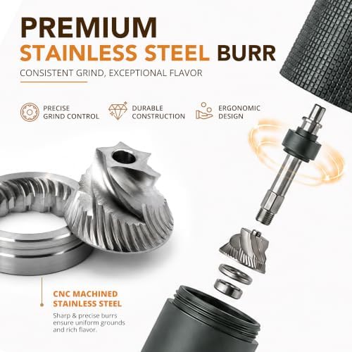 Portable Manual Coffee Grinder, Adjustable Stainless Steel Burr - Image 5