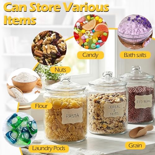 Masthome Glass Cookie Jar with Airtight Lid, 1 Gallon, Wide Mouth Storage - Image 4