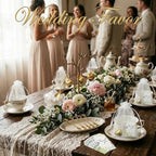 30 Sets Bridal Shower Tea Party Favor Include Organza Bag Thank You Card Heart Shape Infuser Ball Leaf Tea Spoon for Guest Wedding Souvenir Gift(Gold) - Image 6