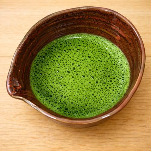 Urban Tokyo Meisen Pottery Handmade Ceramic Matcha Bowl with Pouring Spout, Japanese Minoyaki Pottery, Tea Ceremony Whisking, 18oz, Made in Japan (Yuzu Aka (Nature Red)) - Image 4