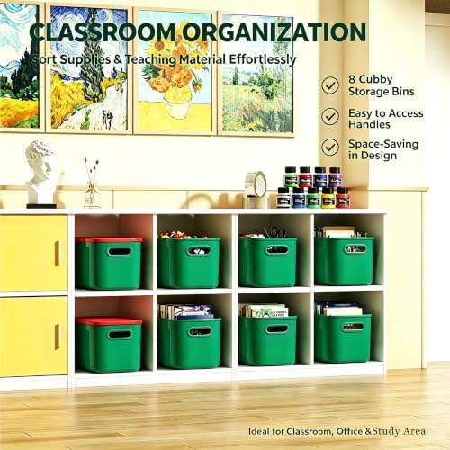 ORGIDOL Colorful Storage Bins with Lids, 8 Pack, 9.85x6.9x5.7 inch - Image 3