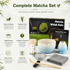 7PCS Matcha Set, Matcha Making Kit Includes Matcha Whisk and Bowl, Tea Lid, Scoop, Strainer and Match Whisk Holder, Tea Towel, Matcha Whisk Set for Matcha Lovers (Blue) - Image 3