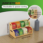 Bamboo Tea Organizer – Stackable Collection (2Tier) - Image 2