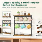 EsLuker.ly Coffee Mug Holder Cup Tree Rack for Coffee Bar Countertop - Image 3