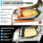 ICO Large French Fry Cutter, 3-blade Potato Slicer, Non-Slip French Fry Cutter For Whole Potatoes, Stainless Steel French Fry Press - Image 4