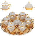 Alisveristime Gelincik Crystal Turkish Coffee Set, 27 Pc (Gold) by Alisveristime