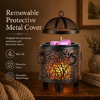 Dicimi Electric Wax Melt Warmer, 3-in-1 Flameless Candle Wax Warmer for Scented Wax Melts, Vintage Home Decor with Fireplace Glow, Safe Wax Burner for Jar Candles & Mug Warmer, Gift for Women - Image 3