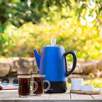 Mixpresso 10 Cup Shiny Blue Electric Percolator Coffee Pot, Stainless Steel - Image 5