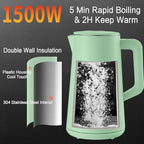 1.5L Electric Kettle Temperature Control, Green - Image 4