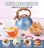 3.2Qt Stainless Steel Whistling Tea Kettle Stovetop, Blue - Image 6