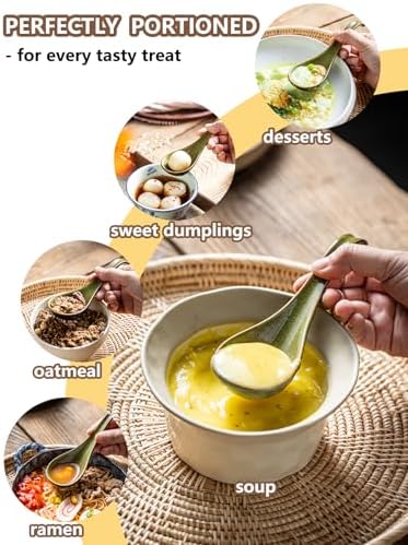 Gomakren Ceramic Asian Soup Spoons Set of 6, 6.5in Ramen Pho Spoons & Ceramic Pour Over Coffee Dripper, 3-Hole Cone Brewer - Image 3