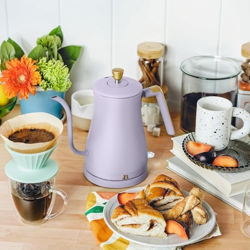 1 Liter Electric Gooseneck Kettle with Precision Pour Spout, Auto Shut Off, Cordless Design, 1200W (Lavender) - Image 2