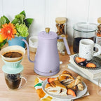 1 Liter Electric Gooseneck Kettle with Precision Pour Spout, Auto Shut Off, Cordless Design, 1200W (Lavender) - Image 2