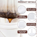 200 Pack 20" x 20" Thickened Commercial Cold Brew Coffee Bags Bulk with Drawstring Disposable Coffee Filters Bags for 5 Gallon Buckets and Commercial Model Cold Brew Makers - Image 3