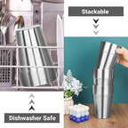Metal Cups For Drinking, 16 oz Insulated Tumbler, 4 Pack Double Wall Unbreakable Stackable Water Tumblers Insulated Stainless Steel Cups Premium Glasses for Travel Camping Home Outdoor - Image 5