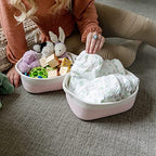 NaturalCozy 5-Piece Rectangle Storage Basket Set- Natural Cotton Rope Woven Baskets for Organizing! Small Basket for Montessori, Baby Nursery, Dog Toy Baskets, Cat Toy Box, Bathroom Organization Bin - Image 3