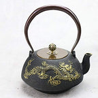 Cast Iron Tea Kettle Cast Iron Teapot Black - Unique Dragon- for Living Room Or Outdoor Party Teapots - Image 4
