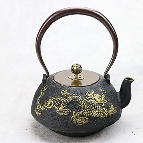 Cast Iron Tea Kettle Cast Iron Teapot Black - Unique Dragon- for Living Room Or Outdoor Party Teapots - Image 4