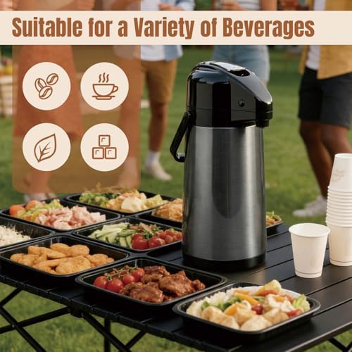 Airpot Coffee Dispenser with Pump, 84.5 oz Carafe, Black, 1 Count - Image 5