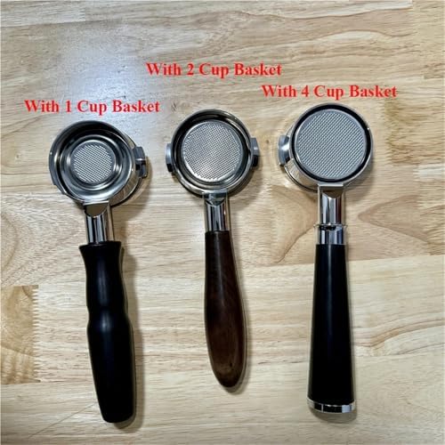 8g/18g/22g Basket 58mm Bottomless Portafilter Solid Wood Handle，Compatible For Breville，BES900/BES920/BES980 Barista Accessory(A sandalwood,With 124 cup basket) - Image 2