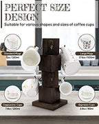 PUERSI Coffee Mug Holder for Counter, Rustic Solid Wood Mug Tree - Image 5